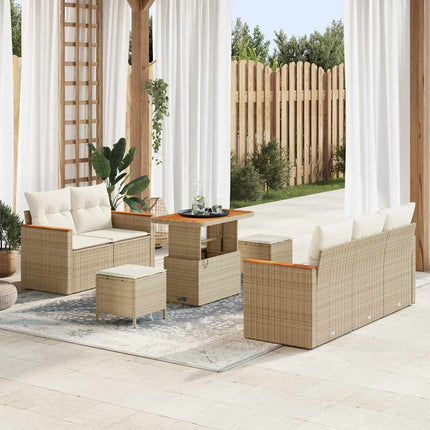 Trädgårdsoffset 10 pcs Beige och gräddfärgad konstrotting