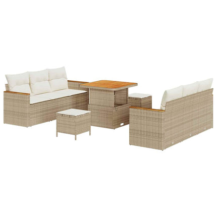 Trädgårdsoffset 11 pcs Beige och gräddfärgad konstrotting