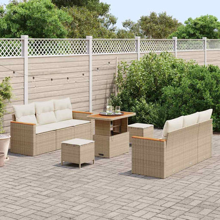Trädgårdsoffset 11 pcs Beige och gräddfärgad konstrotting