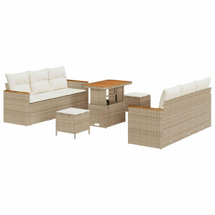 Trädgårdsoffset 11 pcs Beige och gräddfärgad konstrotting