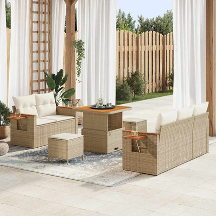 Trädgårdsoffset 10 pcs Beige och gräddfärgad konstrotting