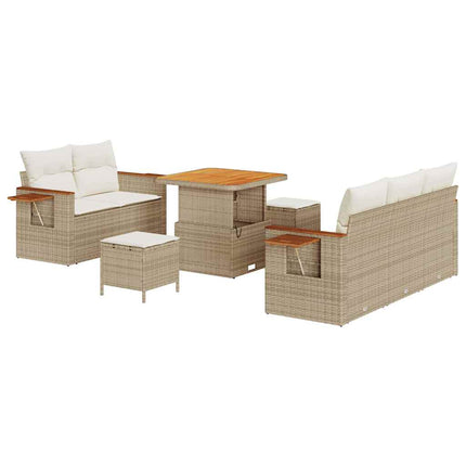 Trädgårdsoffset 10 pcs Beige och gräddfärgad konstrotting