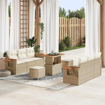 Trädgårdsoffset 11 pcs Beige och gräddfärgad konstrotting