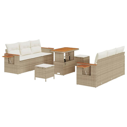 Trädgårdsoffset 11 pcs Beige och gräddfärgad konstrotting