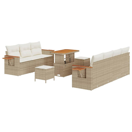 Trädgårdsoffset 13 pcs Beige och gräddfärgad konstrotting