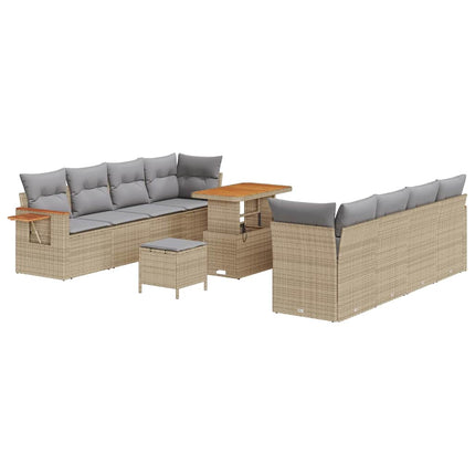 Trädgårdsoffset 12 st 10-Antal sittplatser Beige och Ljusgrå