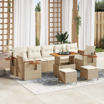 Trädgårdsoffset 13 pcs Beige och gräddfärgad konstrotting