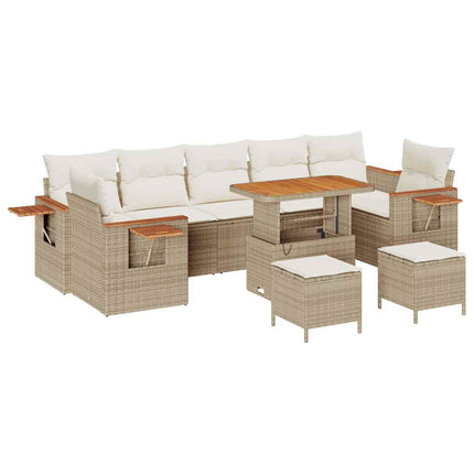 Trädgårdsoffset 13 pcs Beige och gräddfärgad konstrotting