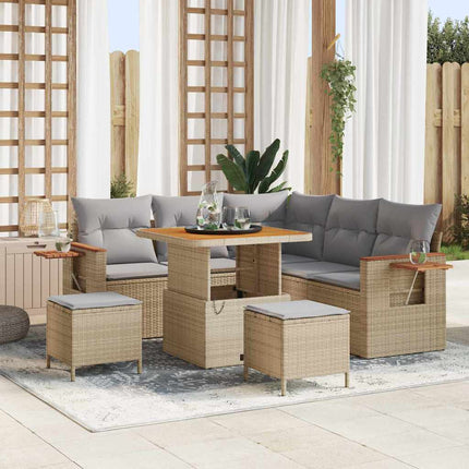 Trädgårdsoffset 9 st 8-Antal sittplatser Beige och Ljusgrå