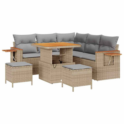 Trädgårdsoffset 9 st 8-Antal sittplatser Beige och Ljusgrå