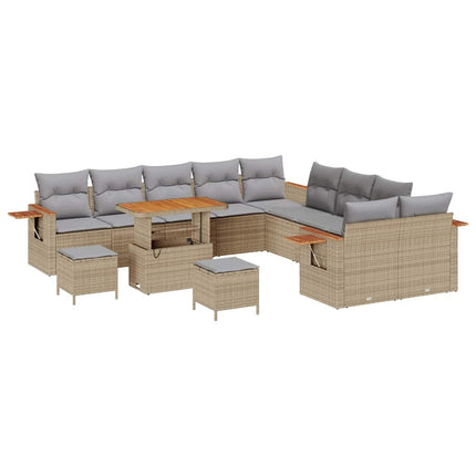 Trädgårdsoffset 17 st 10-Antal sittplatser Beige och Ljusgrå