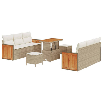 Trädgårdsoffset 11 pcs Beige och gräddfärgad konstrotting