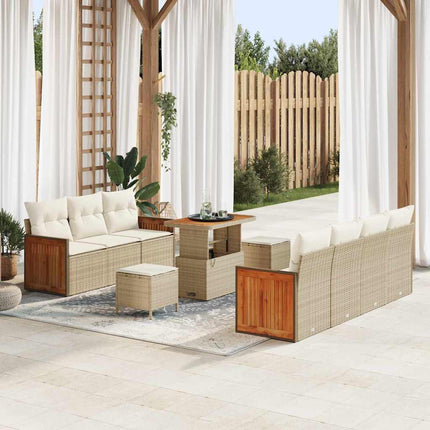 Trädgårdsoffset 13 pcs Beige och gräddfärgad konstrotting