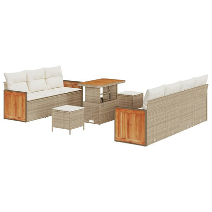 Trädgårdsoffset 13 pcs Beige och gräddfärgad konstrotting