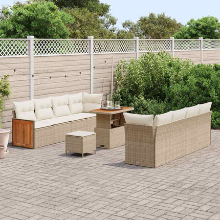 Trädgårdsoffset 12 pcs Beige och gräddfärgad konstrotting