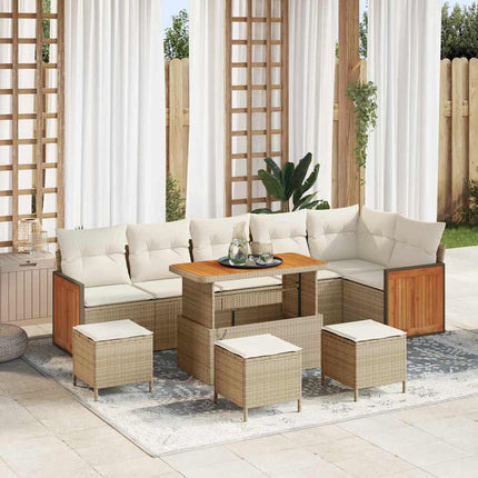Trädgårdsoffset 12 pcs Beige och gräddfärgad konstrotting