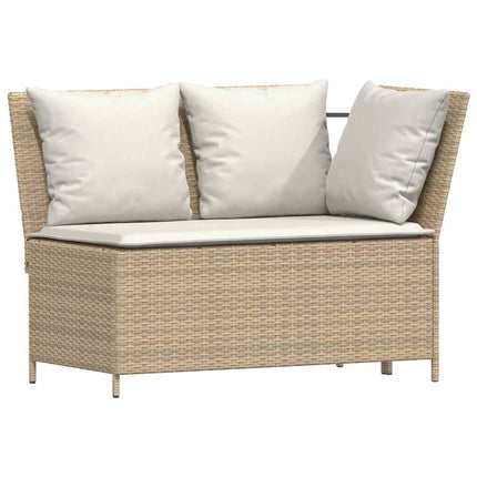 Soffgrupp för trädgården 4 delar med dynor L-formad beige