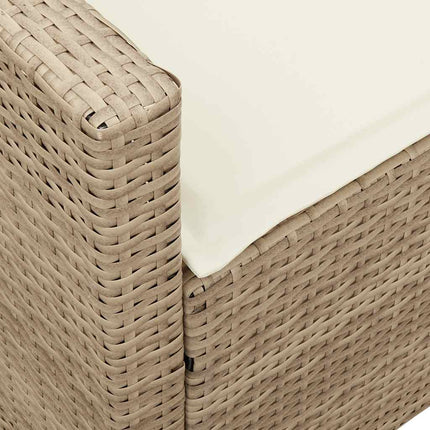 Trädgårdssoffa med dynor beige konstrotting