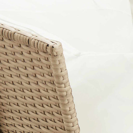 Soffgrupp för trädgården 3 delar med dynor beige konstrotting