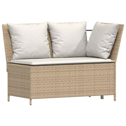 Soffgrupp för trädgården med dynor 5 delar beige konstrotting
