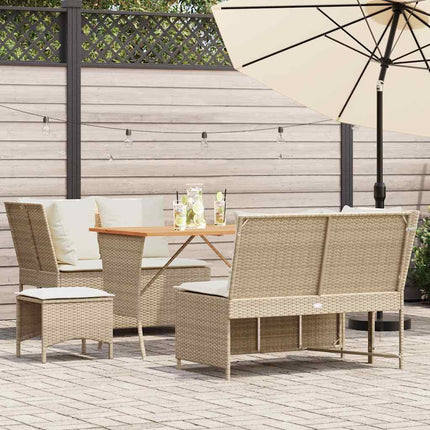 Soffgrupp för trädgården med dynor 5 delar beige konstrotting