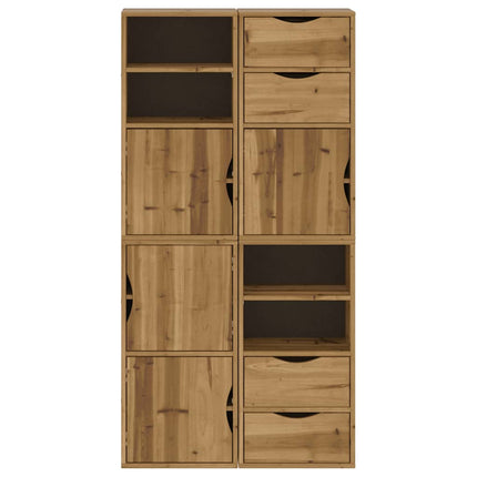 Sidoskåp 4 st "ODDA" 40x24x79 cm massivt trä furu