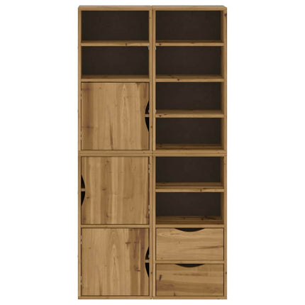 Sidoskåp 4 st "ODDA" 40x24x79 cm massivt trä furu