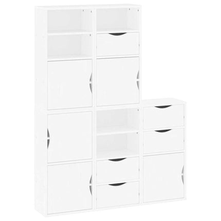 Sidoskåp 5 st "ODDA" vit 40x24x79 cm massivt trä furu
