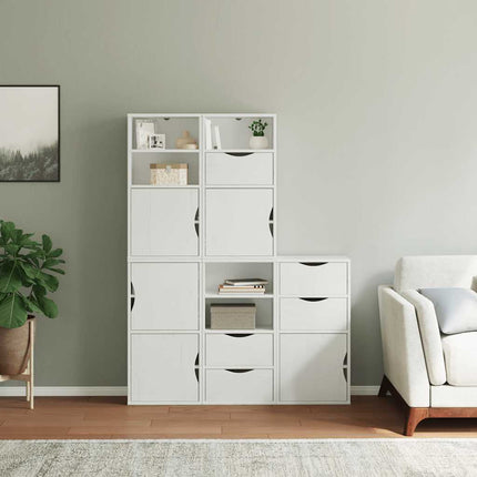 Sidoskåp 5 st "ODDA" vit 40x24x79 cm massivt trä furu
