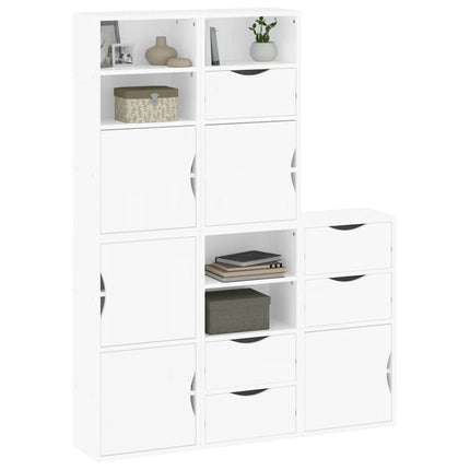 Sidoskåp 5 st "ODDA" vit 40x24x79 cm massivt trä furu