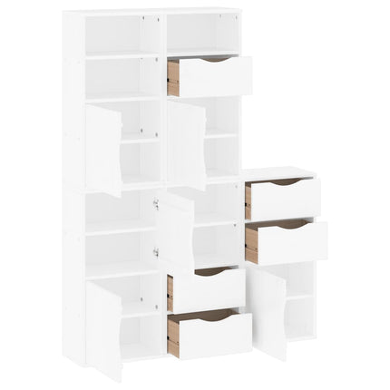 Sidoskåp 5 st "ODDA" vit 40x24x79 cm massivt trä furu