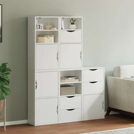 Sidoskåp 5 st "ODDA" vit 40x24x79 cm massivt trä furu