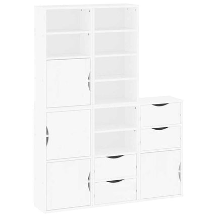 Sidoskåp 5 st "ODDA" vit 40x24x79 cm massivt trä furu