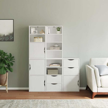Sidoskåp 5 st "ODDA" vit 40x24x79 cm massivt trä furu