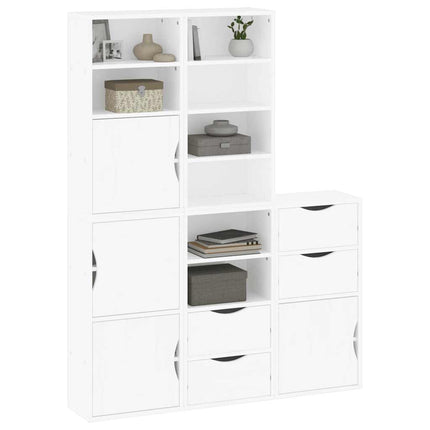 Sidoskåp 5 st "ODDA" vit 40x24x79 cm massivt trä furu