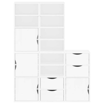 Sidoskåp 5 st "ODDA" vit 40x24x79 cm massivt trä furu