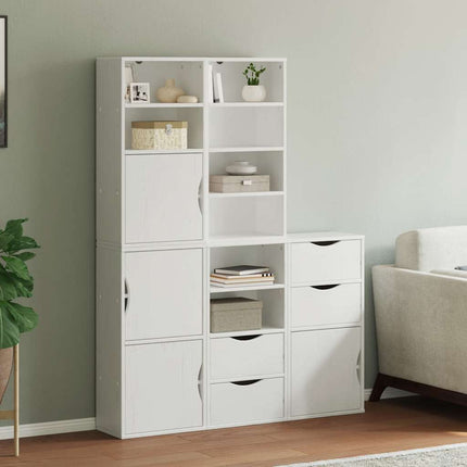 Sidoskåp 5 st "ODDA" vit 40x24x79 cm massivt trä furu