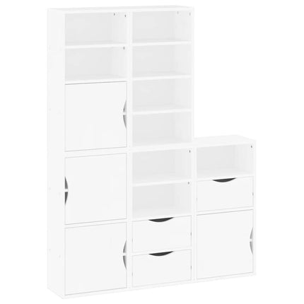 Sidoskåp 5 st "ODDA" vit 40x24x79 cm massivt trä furu