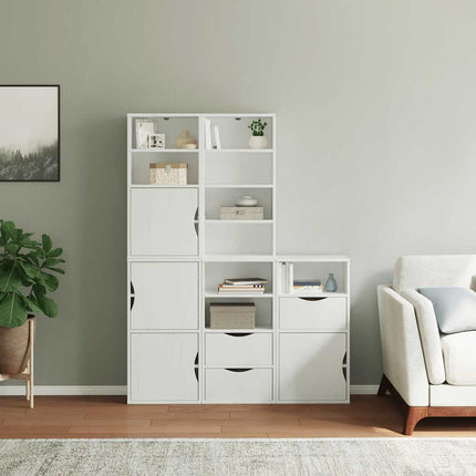 Sidoskåp 5 st "ODDA" vit 40x24x79 cm massivt trä furu