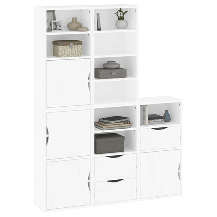 Sidoskåp 5 st "ODDA" vit 40x24x79 cm massivt trä furu
