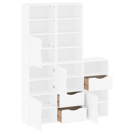 Sidoskåp 5 st "ODDA" vit 40x24x79 cm massivt trä furu