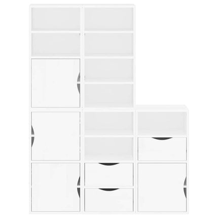 Sidoskåp 5 st "ODDA" vit 40x24x79 cm massivt trä furu