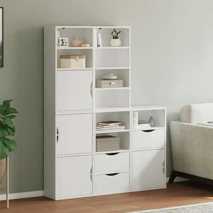 Sidoskåp 5 st "ODDA" vit 40x24x79 cm massivt trä furu