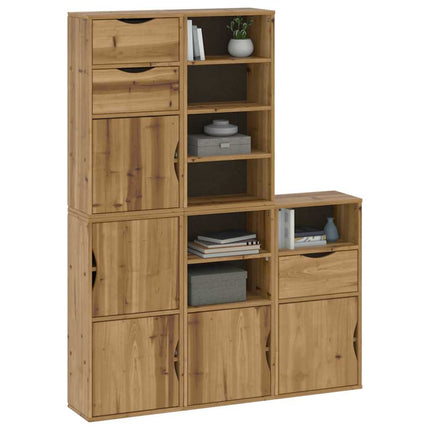 Sidoskåp 5 st "ODDA" 40x24x79 cm massivt trä furu