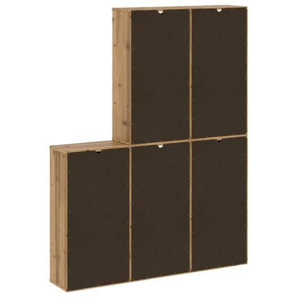 Sidoskåp 5 st "ODDA" 40x24x79 cm massivt trä furu