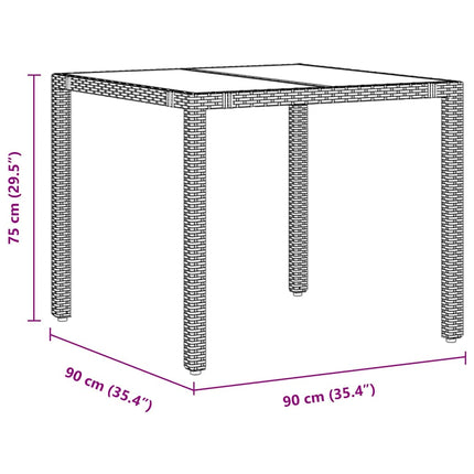 Trädgårdsmöbelset 5 pcs Svart konstrotting