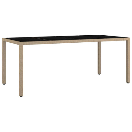Trädgårdsmöbelset 7 st Beige konstrotting