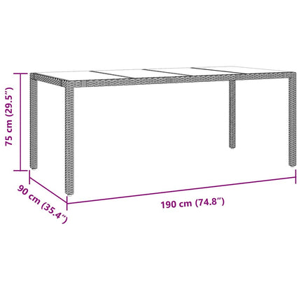 Trädgårdsmöbelset 7 pcs Beige konstrotting