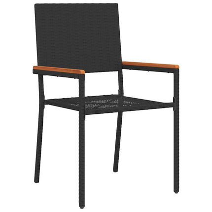 Trädgårdsmöbelset 7 pcs Svart konstrotting