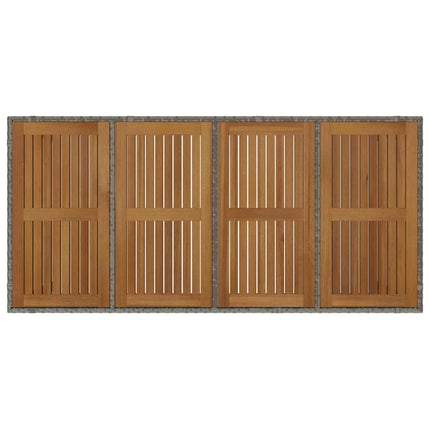 Trädgårdsmöbelset 7 pcs Grå konstrotting